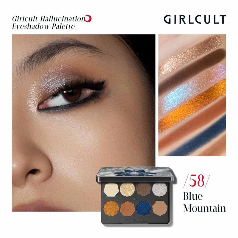 Girlcult 8 Color Eyeshadow Palette, Matte & Glitter Eye Shadows Palette, Long Lasting Shimmering Eye Shadow Makeup Products, Stocking Fillers Gift, Christmas Gift