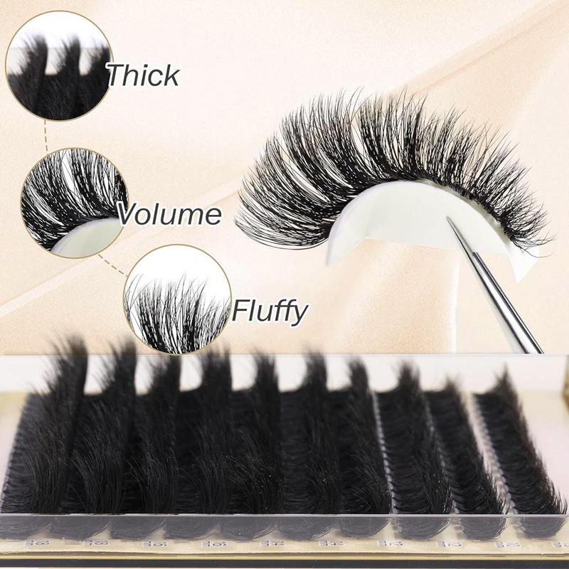 Fluffy False Eyelashes, 1 Box Wispy DIY Eyelash Extension Tool, Self Grafting Curl Eyelashes, Eye Makeup Enhancement False Eyelashes for Women