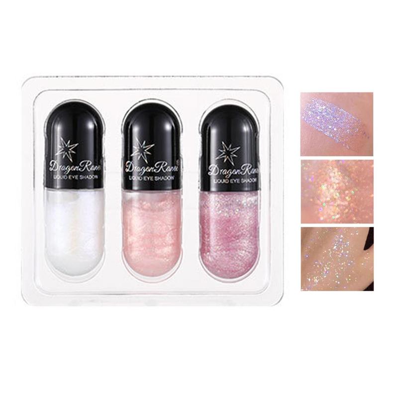 3pcs set Glitter Liquid Eyeshadow, Shimmering Eye Shadow Sticks, Sparkling Highlighting Makeup Products for Eyeshadow Lying Silkworm