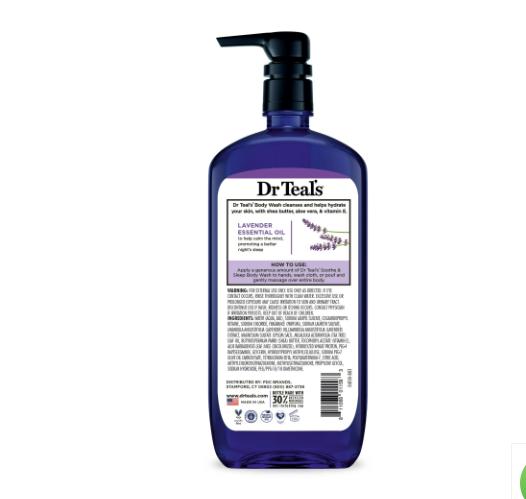 Dr Teal's Ultra Moisturizing Soothe & Sleep Body Wash with Lavender 24 oz. Pump Body Care