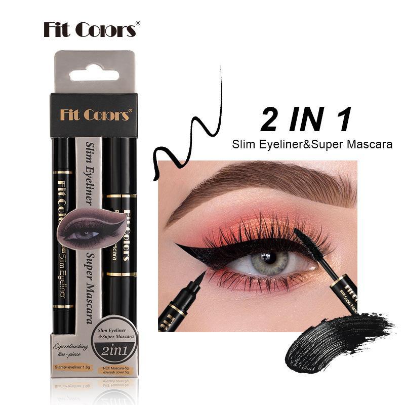 Double-ended Mascara Stick & Waterproof Long Lasting Eyeliner Pen Set, 2 Counts set Quick Drying Eyeliner Pen with Precise Flexible Tip & Comfortable Grip