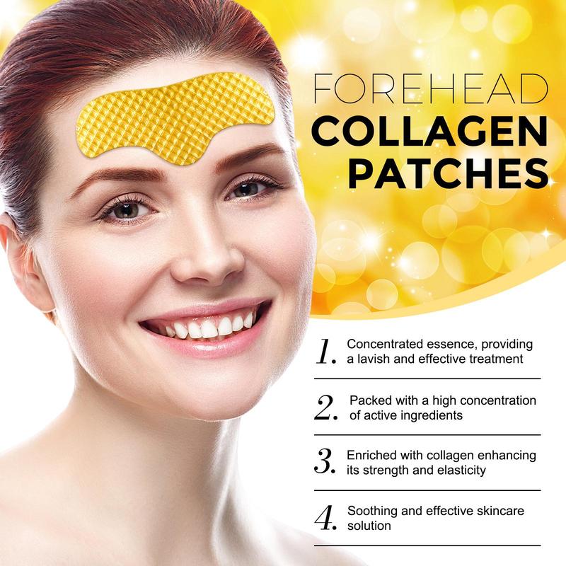 24k Gold Collagen Forehead Patches, 12pcs box Deep Hydration & Firming Forehead Patches, Facial Skin Care Products for Women & Men