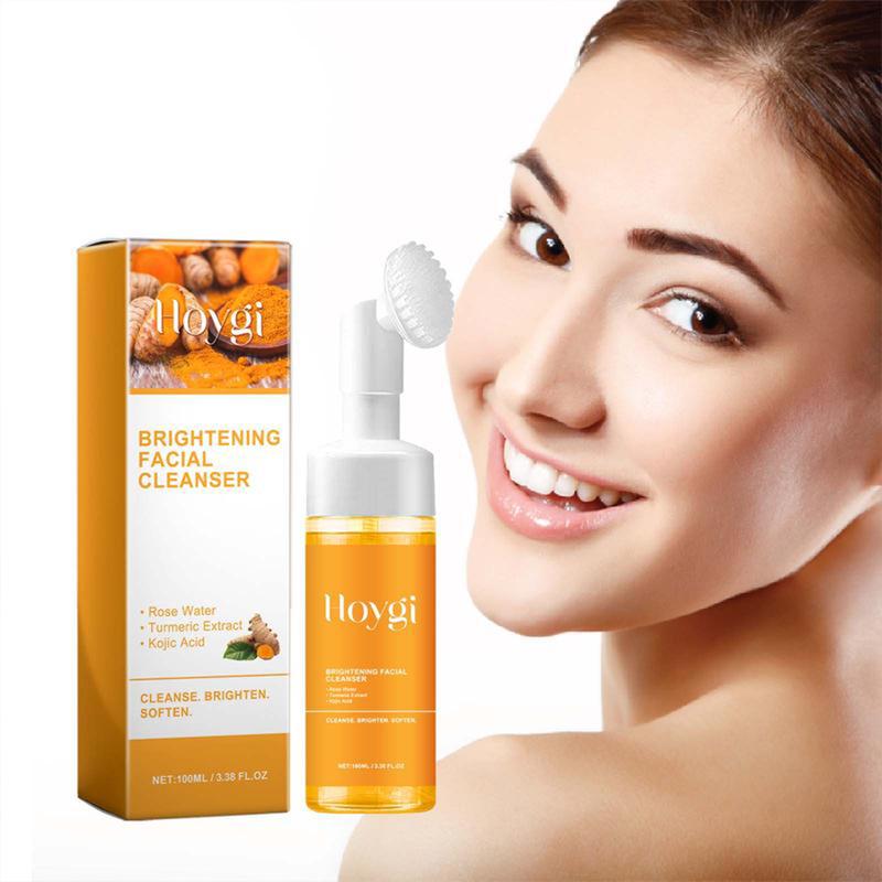 Turmeric Cleansing Care Two Piece Set, Turmeric Cleansing Mousse, Turmeric Soap Facial Cleansing Skincare Products Facial Cleansing Cleanser