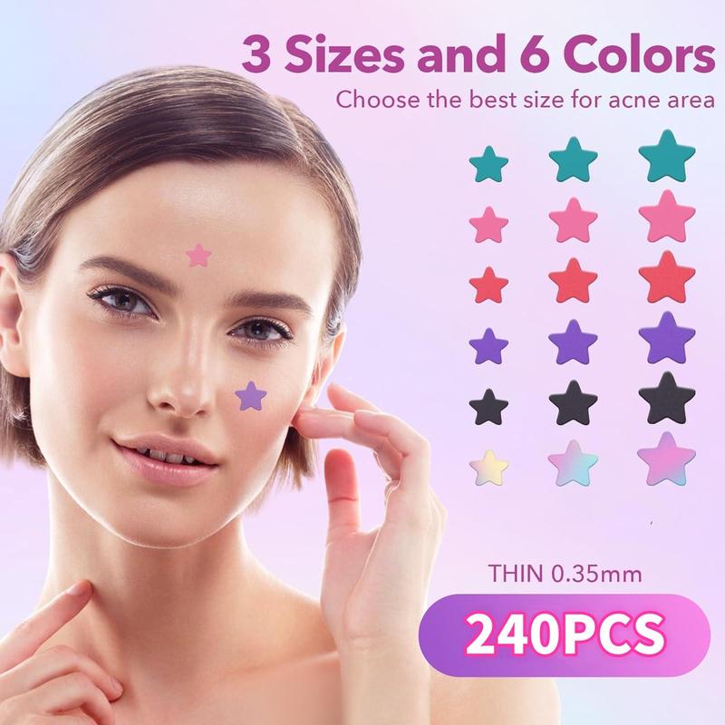 Star Shaped Pimple Patch, 240pcs box Hydrocolloid Acne Patch, Skin Care Product for All Skin Types, Waterproof Zit Patch, Christmas Gift