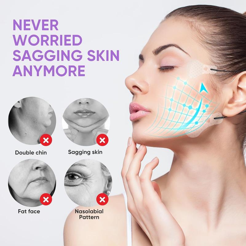 90Pcs face lift tape invisible,face lift tape,High Elasticity Instant Face Lift Tape V-Shaped For Lifting Sagging Skin, Hide Double Chin & Facial Wrinkles.