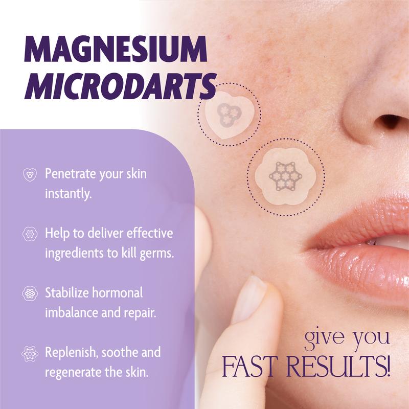 Magnesium Spot Care Patch for Acne Skincare, Pimple, Blemish, Hydrocolloid, and Magnesium Microdart Pimple Patches for Skin Repair