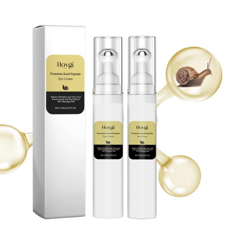 Snail Peptide Eye Cream, 2 Counts set Moisturizing Tighten and Lift Eye Roller Cream, Hydrating Smoothing Eye Cream, Suitable for Different Skin Types