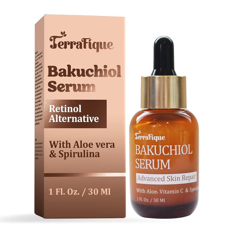 Terrafique Bakuchiol Serum - Natural Retinol Alternative for Women - Hydrating Serum for Gentle Skin - Anti Aging Wrinkle Serum for Face - 1 Fl. Oz