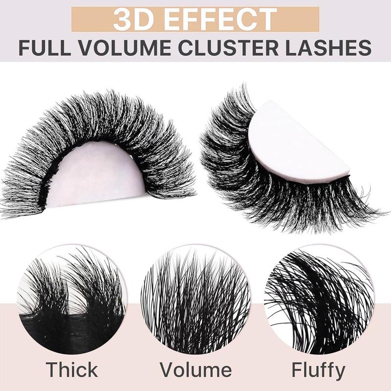 Fluffy False Eyelashes, 1 Box Wispy DIY Eyelash Extension Tool, Self Grafting Curl Eyelashes, Eye Makeup Enhancement False Eyelashes for Women