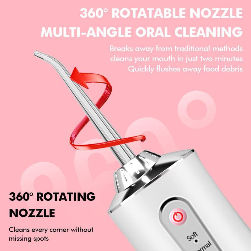 4 In 1 Water Flosser For Teeth, Cordless Water Flossers Oral Irrigator With DIY Mode 4 Jet Tips, Tooth Flosser, Portable And Rechargeable For Home Travel, For Men And Women Daily Teeth Care, Ideal For Gift, Father Day Gift Waterproof Kit Whitening