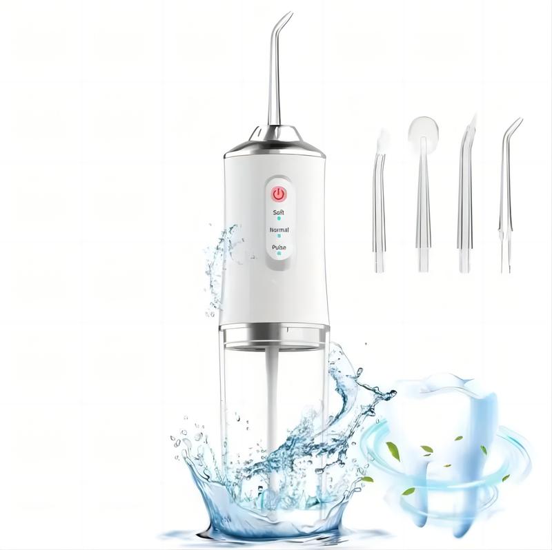 4 In 1 Water Flosser For Teeth, Cordless Water Flossers Oral Irrigator With DIY Mode 4 Jet Tips, Tooth Flosser, Portable And Rechargeable For Home Travel, For Men And Women Daily Teeth Care, Ideal For Gift, Father Day Gift Waterproof Kit Whitening