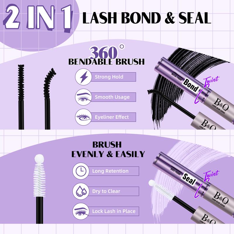 B&Q LASH l Z01 Natural Lash Kit l 144-156pcs Individual Lash Clusters, D Curl DIY Lashes Extension, Waterproof Long Lasting false eyelashes