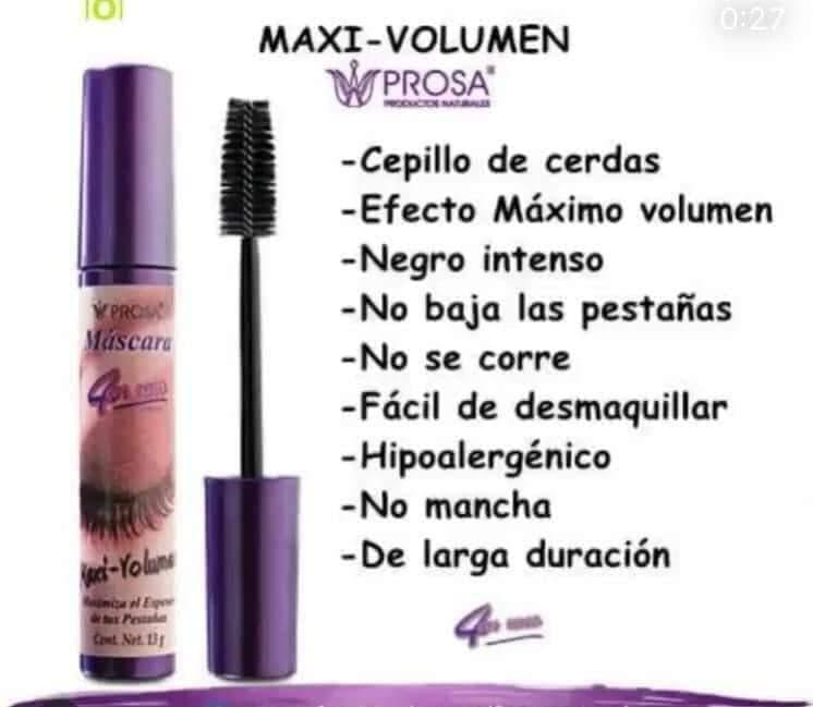 PROSA Maxi-Volume Black 4 in 1 Eyelash Mascara Makeup Aloe