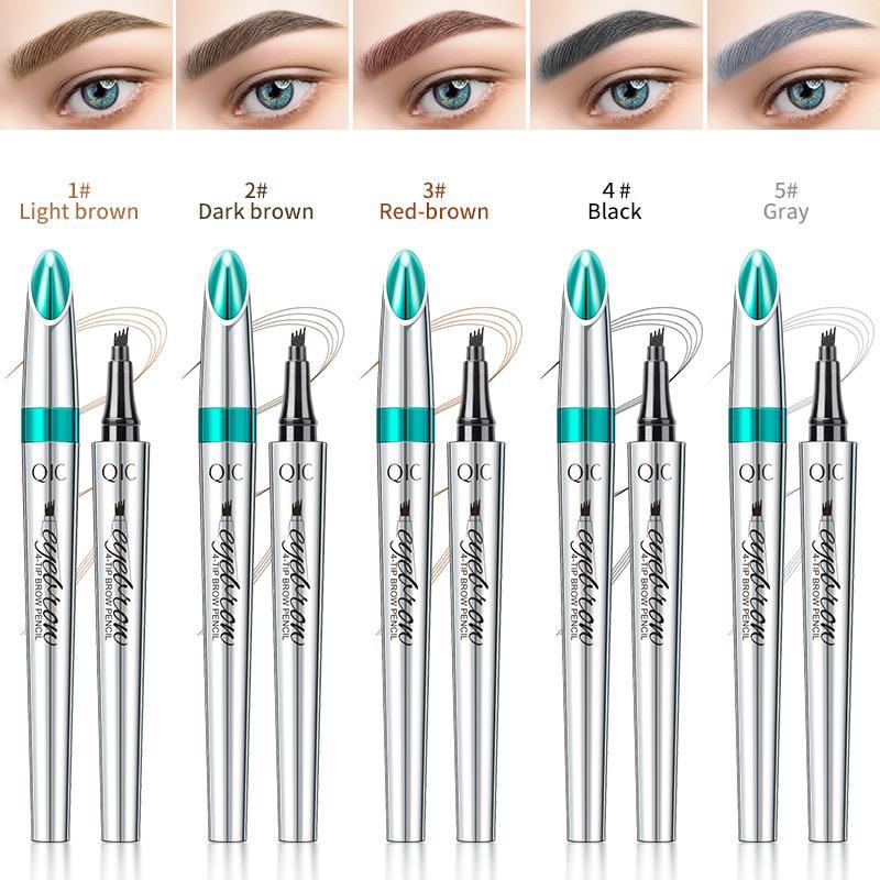 Eyebrow Pencil with 4-claw Micro-cross Tip Applicator, Long Lasting Eyebrow Pencil, Brow Styling Brush, Eye Brow Makeup Tool, Makeup Accessories