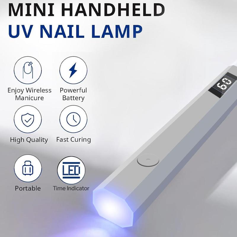 LED Portable UV Nail Lamp with Time Indicator, 1 Count USB Rechargeable Small UV Light for Gel Nails, Dryer & Polish Nail Glue Light for Home Nail Salon, Christmas Gift