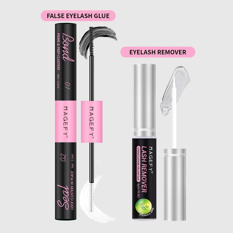 Double-ended False Eyelash Glue & Eyelash Makeup Remover, 2pcs set Long Lasting Eyelash Glue, Professional Eyelash Makeup Tools for Women