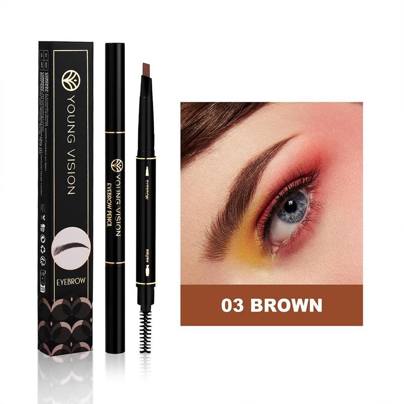 Double-ended Eyebrow Pencil & Brush, 1 Count Long Lasting Eyebrow Shading & Filling Pencil, Brow Styling Brush, Waterproof Eye Brow Coloring Pencil for Women & Girls