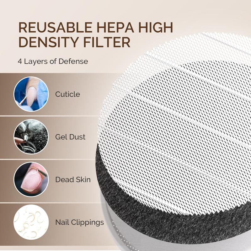 MelodySusie HPro, SProR Nail Dust Collector with Reusable Filter, Powerful Vacuum Fan Vent Dust Collector Extractor Electric Dust Suction Machine