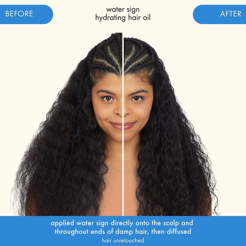 water sign | hydrating hair oil for dry hair