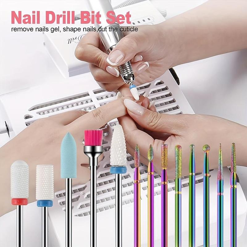 Nail Grooming Set, 13pcs set High-performance Buffing & Polishing Bits, Effortless Remover, Deluxe Cleaning Brush, Complete Manicure & Pedicure Tools