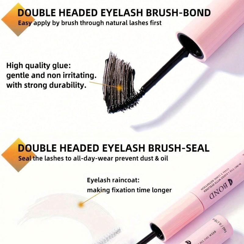 Individual False Eyelashes with Eyelash Glue & Tweezers, D Curl Lash Extension Kit, Eye Makeup Enhancement Tool for Women & Girls, Christmas Gift