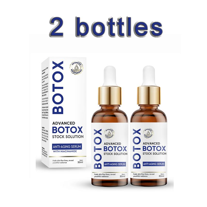 2 bottle Botox Facial Serum, Botox Stock Solution Facial Serum with Vitamins C and E,For deep wrinkles, instant facelift, skin tightening, youthful glow, cleansing and moisturizing