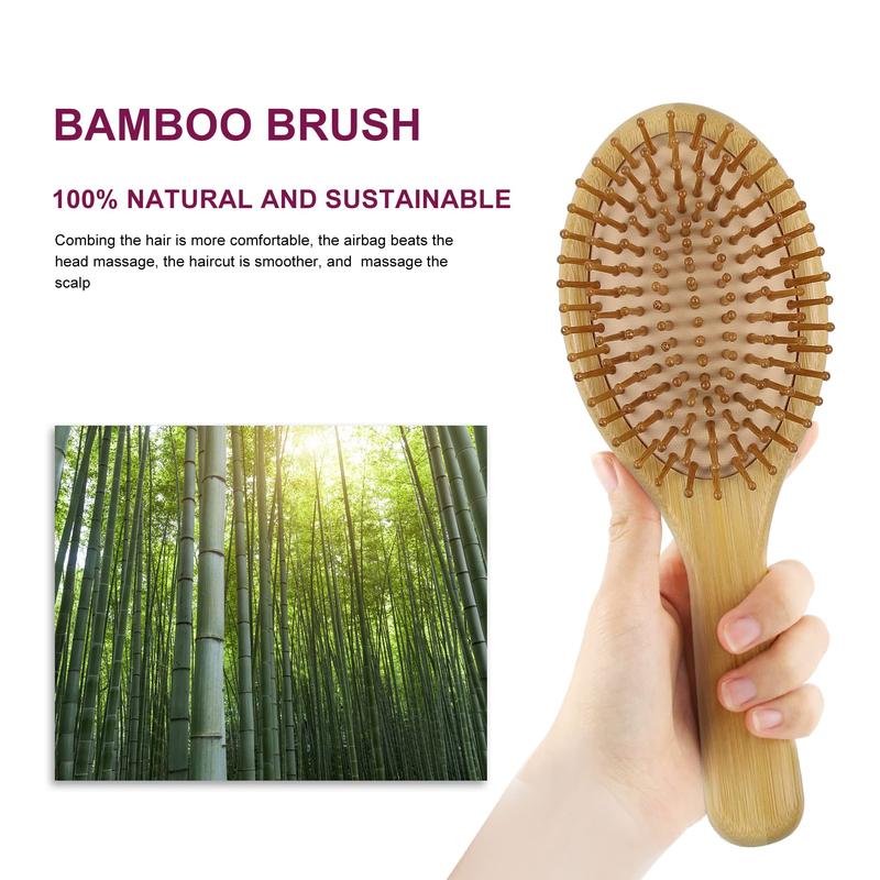 Hair brush, Natural Bamboo Paddle Detangling Hairbrush, Massage Scalp Thick Thin Curly Dry Hair For Women & Men Yellow