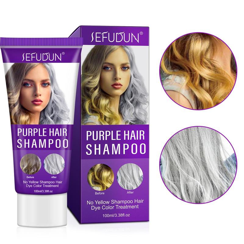 Purple Hair Shampoo, Hair Purple Shampoo for Blonde, Gray and Platinum Hair, Neutralizes Yellow Tones, Enhances Shine, Strengthens Hair Roots