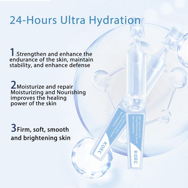 Ultra-Hydrating Serum -Vegan | 5% Hyaluronic Acid Glass Skin Single-Use Vials Skincare Comfort