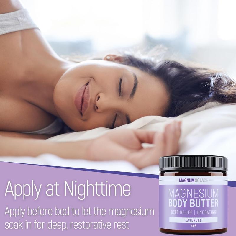 Magnesium Body Butter - Nighttime Magnesium Cream - Lightly Scented (Lavender) Body Care Lotions