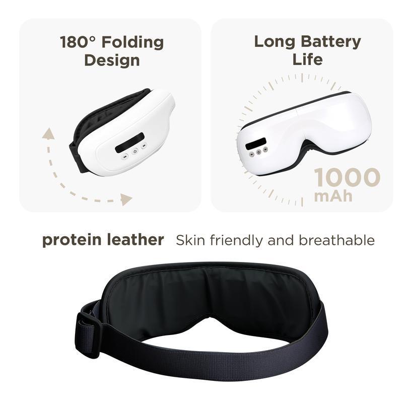 Upgrade Eye Massager with Heat Compression, Heated Eye Mask with Bluetooth Music Eye Care Device, Smart Eye Mask, Reduce Eye Strain, Birthday Gifts for Mom Dad, Christmas Gifts