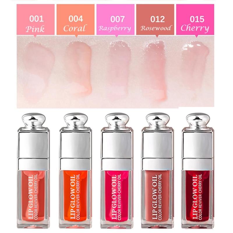 Hydrating Moisturizing Lip Glow Oil, Nourishing Glossy Transparent Plumping Oil, Non-sticky Tinted Toot Lip Balm for Lip Care 0.2 OZ Skincare Comfort