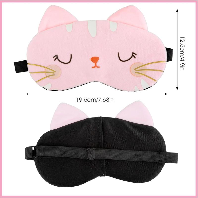 4 count Plush Sleeping Eye Cover Furry Sleep  Soft Comfortable Blindfold Rainbow Elastic Faux  Eye Shade for Adults  Travel Nap Sleeping (Pink+White+Grey+Black) Lightweight Mask