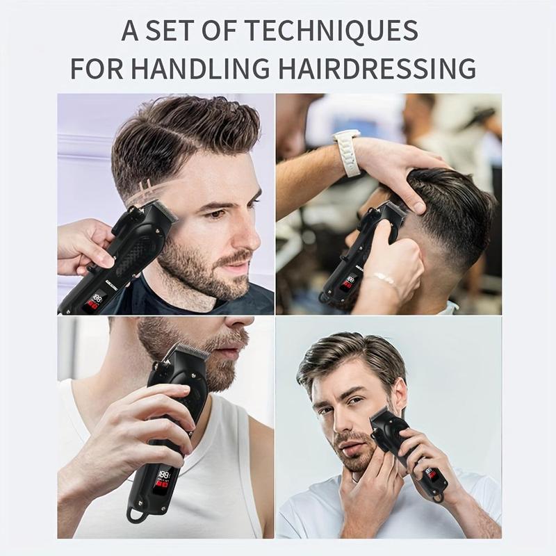 Professional Hair Clipper Set, 1 Box Hair Clipper & T-shaped Trimmer, USB Rechargeable Hair Trimmer for Men, Great for Stylists Barbershop Salon Home Use, Christmas Gift, Stocking Fillers, Winter & New Year Gift, Christmas Essentials