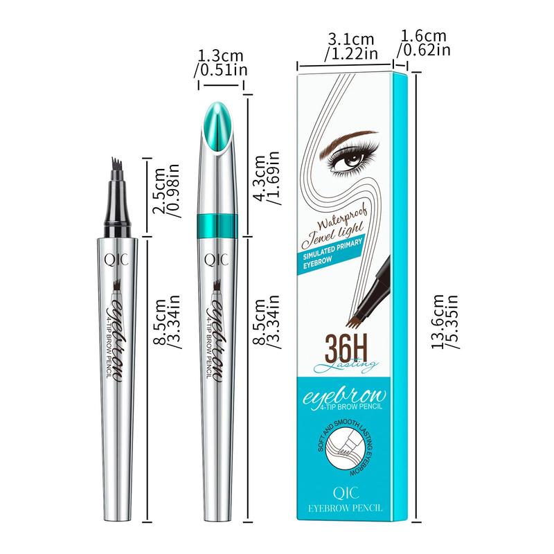 Eyebrow Pencil with 4-claw Micro-cross Tip Applicator, Long Lasting Eyebrow Pencil, Brow Styling Brush, Eye Brow Makeup Tool, Makeup Accessories