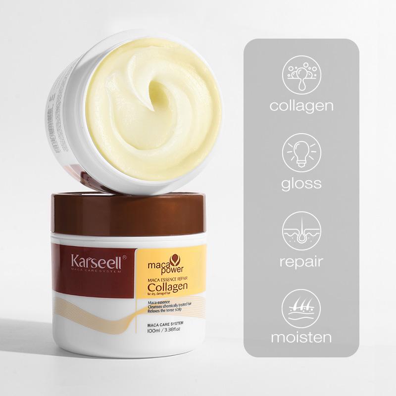 Karseell Small Sample (3.38floz 100ml) maca power Collagen Hair Care DeepRepair Conditioning Argan Oil Comfort Essence suitablefor all hair types