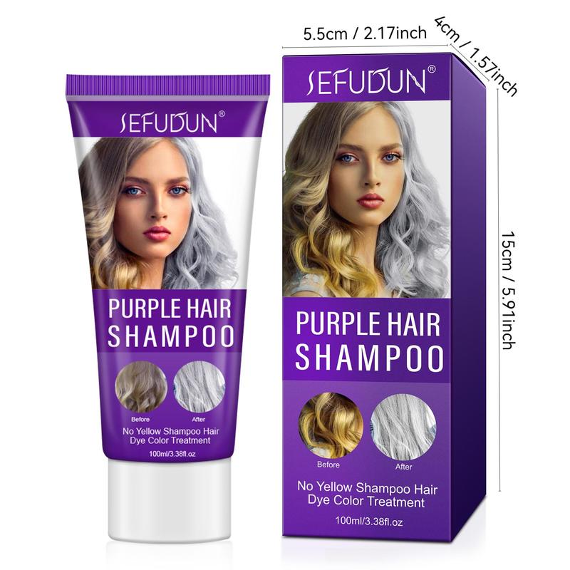 Purple Hair Shampoo, Hair Purple Shampoo for Blonde, Gray and Platinum Hair, Neutralizes Yellow Tones, Enhances Shine, Strengthens Hair Roots