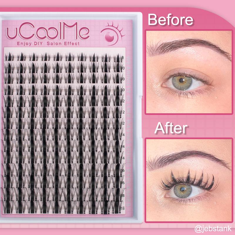 uCoolMe Fairy | Manga C Curl Wet Look DIY Lashes Extension Kit and Lash Clusters 8-18mm | Bond Seal and Remover Eyelash Makeup Eyelashes Cosmetic | Anime Style Lashes Lash Extensions Eyelashes Extensions winter gift