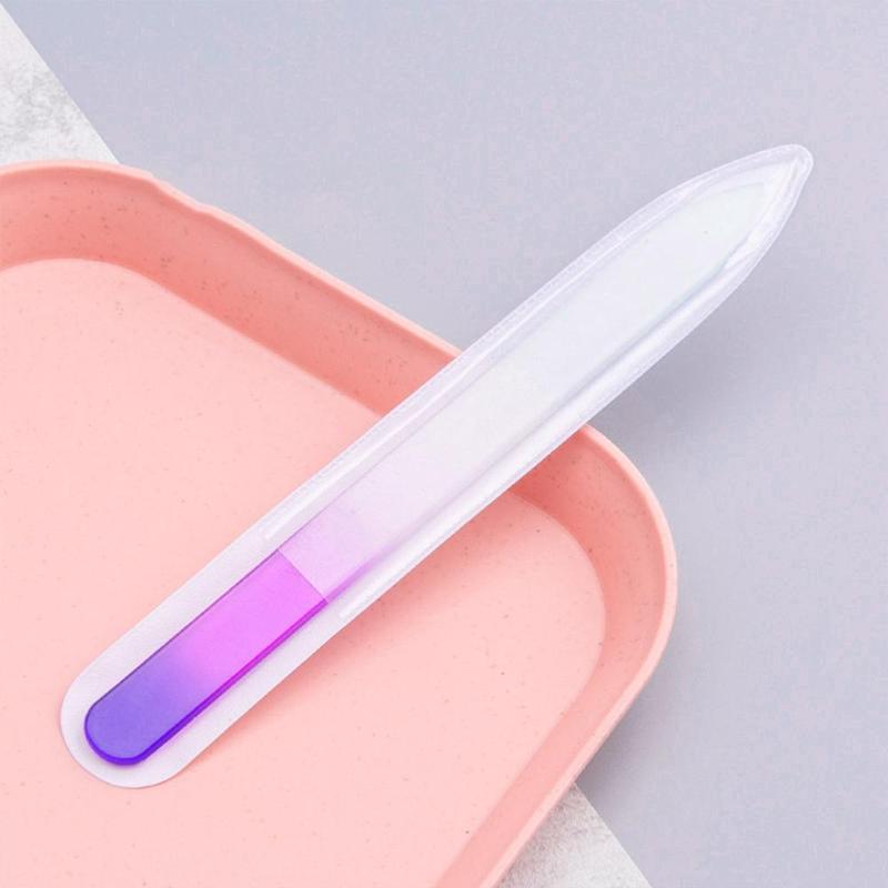 Ombre Nail File, 1 Count Glass Nail File Tool, Portable Nail Polish Manicure Tool, Gentle Manicure File Strip, Great for Daily Nail Care & Nail Art, Professional Manicure Stick