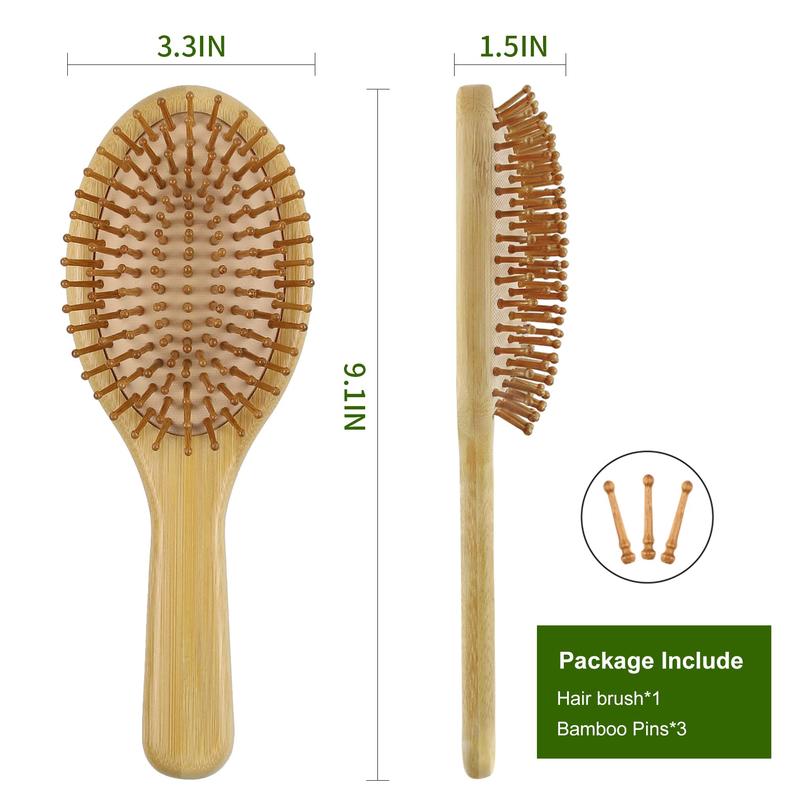 Hair brush, Natural Bamboo Paddle Detangling Hairbrush, Massage Scalp Thick Thin Curly Dry Hair For Women & Men Yellow