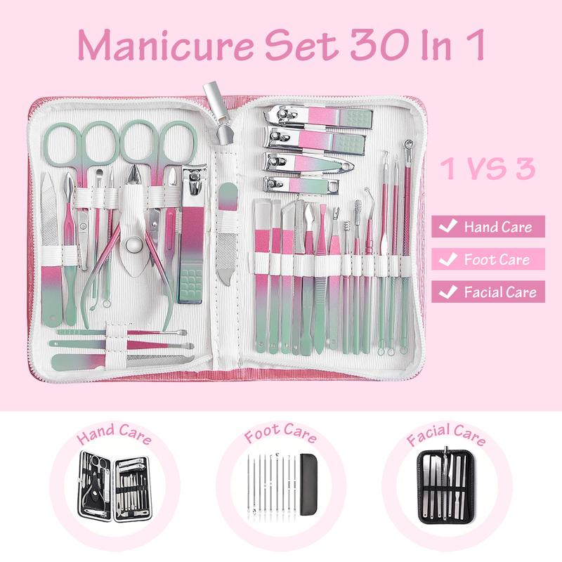 Manicure Set 30 In 1 Pedicure Kit Nail Clippers Set Manicure Kit Professional Stainless Steel Nail Kit For Women Men