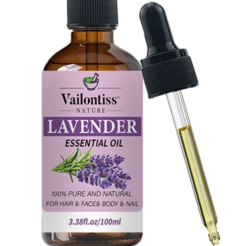 100ml Lavender Essential Oil, Natural Lavender Extract Essence Oil for Spa, Yoga, Massage, Bath, Aromatherapy, Fragrance Candle Making, Skin Care, Body Care, Nail Care, Hair Care and Eyelash Care