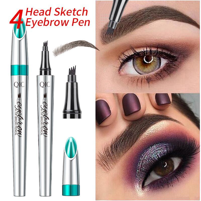 Eyebrow Pencil with 4-claw Micro-cross Tip Applicator, Long Lasting Eyebrow Pencil, Brow Styling Brush, Eye Brow Makeup Tool, Makeup Accessories