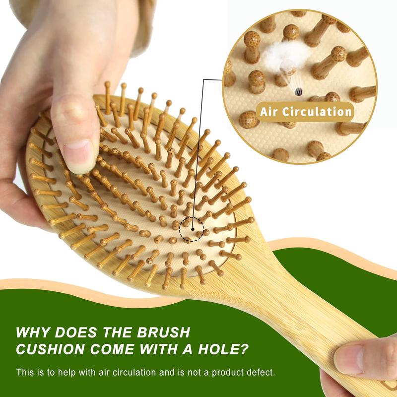 Hair brush, Natural Bamboo Paddle Detangling Hairbrush, Massage Scalp Thick Thin Curly Dry Hair For Women & Men Yellow