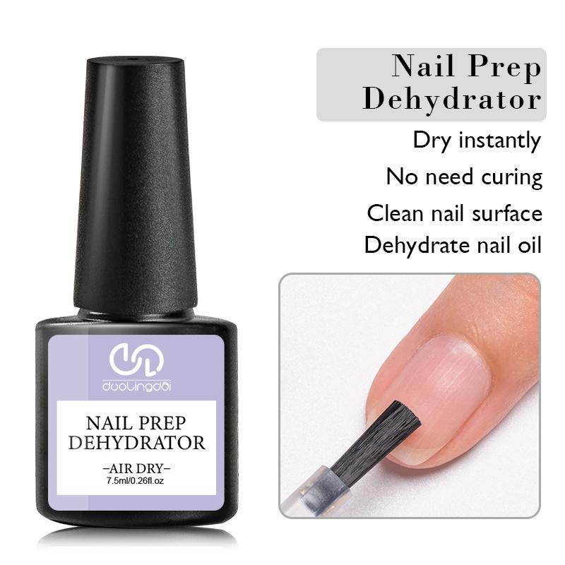 Nail Prep Dehydrator & Acid-free Primer Gel Base Top Coat Set with Nail Cuticle Oil, 5 Counts set Dehydrator for Acrylic & Gel Nail Polish, Nail Polish Set