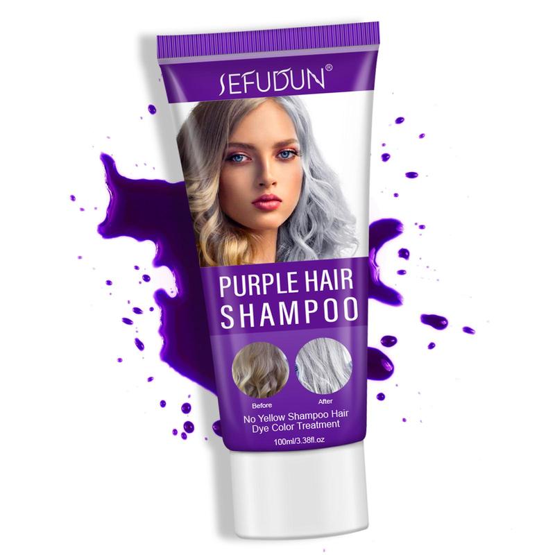 Purple Hair Shampoo, Hair Purple Shampoo for Blonde, Gray and Platinum Hair, Neutralizes Yellow Tones, Enhances Shine, Strengthens Hair Roots