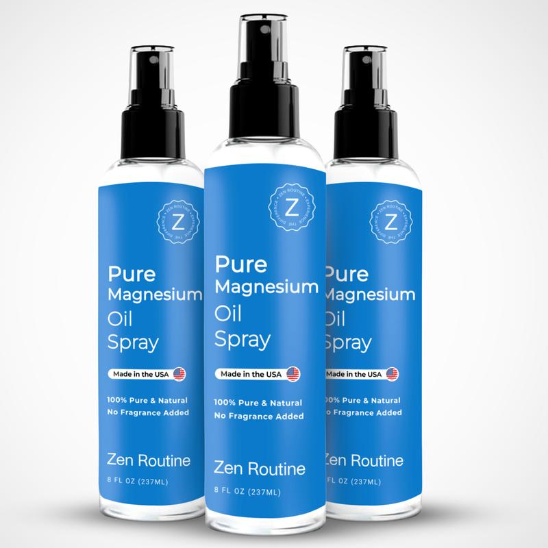 (3-Pack) 8oz Zen Routine Magnesium Spray - USP Grade Magnesium Spray - Comfort Body Care