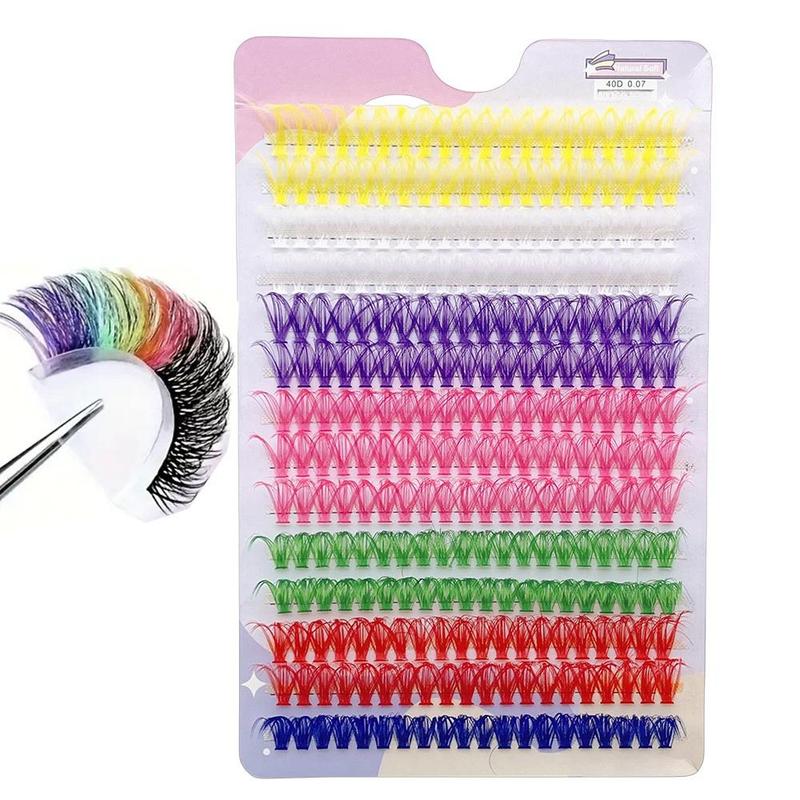 Colorful False Eyelashes, 1 Box D Curling Lash Cluster, Natural Look Eyelash Extensions, Self Grafting Curl Eyelashes, Eye Makeup Product, Eyelashes Extensions Products for Home and Salon Use, Christmas, Christmas Gift