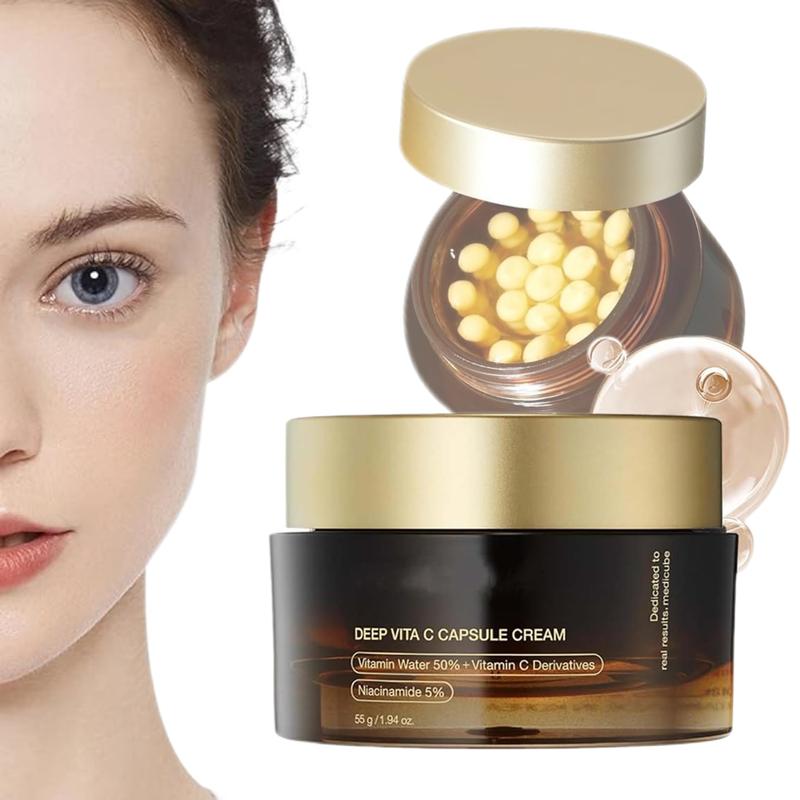 Deep Vitamin C Golden Capsule Face Moisturizer, 55 G 1.94 Oz, for Instant Glow Moisturizing Anti-Wrinkle - Moisture, Skincare Daily Mild