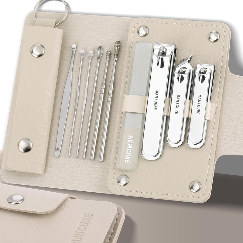 Nail Trimmer Set with Portable Travel Case, 10pcs set Professional Manicure and Pedicure Tool Set, Nail Grooming Kit for Travel Household Use